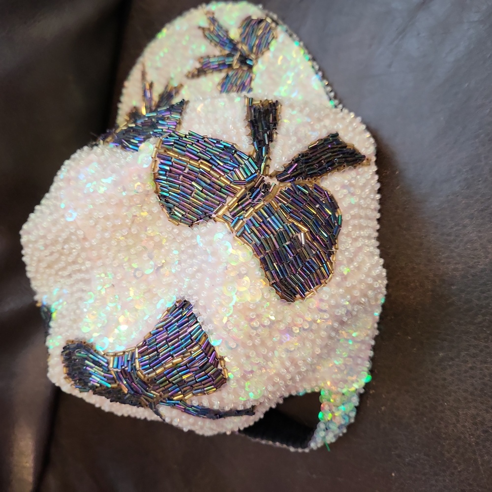 Women's Sequined Beaded Bow Baseball Hat Size Medium - Picture 4 of 5
